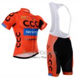 Ccc Ropa Ciclismo Culotte Corto 2015 Mangas Cortas Negro y Naranja