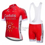 Cofidis Ropa Ciclismo Culotte Corto 2018 Mangas Cortas Rojo y Blanco