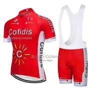 Cofidis Ropa Ciclismo Culotte Corto 2018 Mangas Cortas Rojo y Blanco