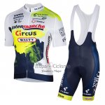Intermarche Circus Wanty Ropa Ciclismo Culotte Corto 2023 Mangas Cortas Blanco AMarillo