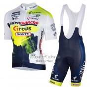 Intermarche Circus Wanty Ropa Ciclismo Culotte Corto 2023 Mangas Cortas Blanco AMarillo