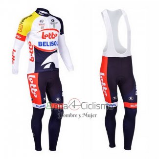 Lotto Belisol Ropa Ciclismo Culotte Largo 2013 Mangas Largas Violeta y Blanco