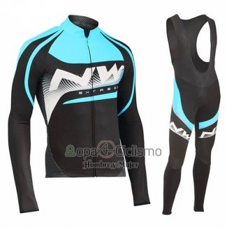 Northwave Ropa Ciclismo Culotte Largo 2019 Hombre Mangas Largas Azur Blanco Negro
