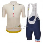 Tour DE Francia Ropa Ciclismo Culotte Corto 2023 Hombre Mangas Cortas Beige