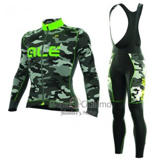 Ale Camo Ropa Ciclismo Culotte Largo 2017 Hombre Mangas Largas Verde y Negro