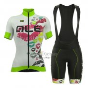 Ale Ropa Ciclismo Culotte Corto 2018 Hombre Mangas Cortas Blanco y Verde