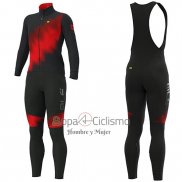 Ale Ropa Ciclismo Culotte Largo 2019 Hombre Mangas Largas Pulse Rojo Negro