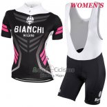 Bianchi Ropa Ciclismo Culotte Corto 2017 Mujer Mangas Cortas Negro