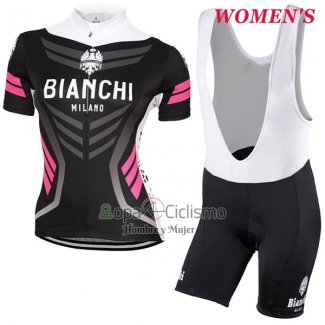 Bianchi Ropa Ciclismo Culotte Corto 2017 Mujer Mangas Cortas Negro