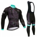 Bianchi Ropa Ciclismo Culotte Largo 2018 Mujer Mangas Largas Negro y Azul