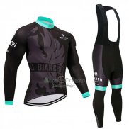 Bianchi Ropa Ciclismo Culotte Largo 2018 Mujer Mangas Largas Negro y Azul