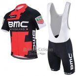 Bmc Ropa Ciclismo Culotte Corto 2017 Mangas Cortas Rojo y Negro