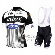 Etixx Quick Step Ropa Ciclismo Culotte Corto 2016 Mangas Cortas Blanco y Negro