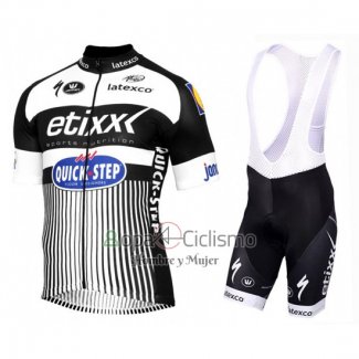 Etixx Quick Step Ropa Ciclismo Culotte Corto 2016 Mangas Cortas Blanco y Negro