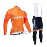 Euskadi Murias Ropa Ciclismo Culotte Largo 2020 Hombre Mangas Largas Naranja