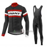 Giant Ropa Ciclismo Culotte Largo 2017 Hombre Mangas Largas Rojo y Negro