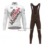 Ag2r Citroen Team Ropa Ciclismo Culotte Largo 2022 Mangas Largas Blanco