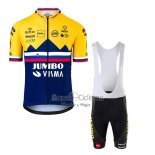 Jumbo Visma Ropa Ciclismo Culotte Corto 2020 Mangas Cortas AMarillo Azul