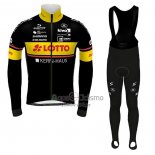 Lotto-kern Haus Ropa Ciclismo Culotte Largo 2021 Hombre Mangas Largas Negro AMarillo