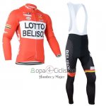 Lotto Belisol Ropa Ciclismo Culotte Largo 2014 Mangas Largas Naranja