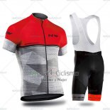 Northwave Ropa Ciclismo Culotte Corto 2019 Hombre Mangas Cortas Gris Rojo