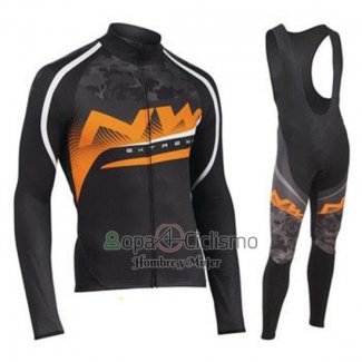 Northwave Ropa Ciclismo Culotte Largo 2019 Hombre Mangas Largas Naranja Negro