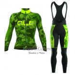 Ale Camo Ropa Ciclismo Culotte Largo 2017 Hombre Mangas Largas Verde y AMarillo