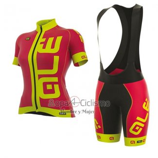 Ale Prr Arcobaleno Ropa Ciclismo Culotte Corto 2017 Mujer Mangas Cortas Rojo y AMarillo