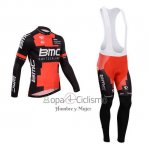 Bmc Ropa Ciclismo Culotte Largo 2014 Mangas Largas Negro y Rojo