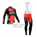 Bmc Ropa Ciclismo Culotte Largo 2014 Mangas Largas Negro y Rojo