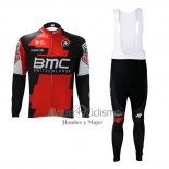Bmc Ropa Ciclismo Culotte Largo 2017 Mangas Largas Rojo y Blanco