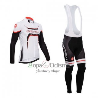 Castelli Ropa Ciclismo Culotte Largo 2014 Hombre Mangas Largas Negro y Blanco