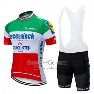 Deceuninck Quick Step Ropa Ciclismo Culotte Corto 2019 Mangas Cortas Verde Blanco Rojo