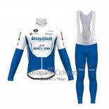 Deceuninck Quick Step Ropa Ciclismo Culotte Largo 2020 Mangas Largas Blanco Azul