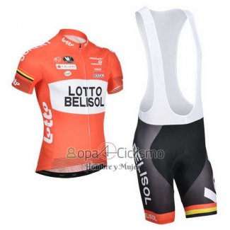 Lotto Belisol Ropa Ciclismo Culotte Corto 2014 Mangas Cortas Naranja