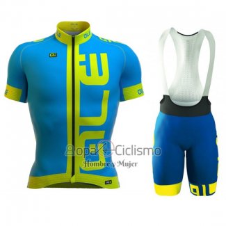 Ale Ropa Ciclismo Culotte Corto 2016 Hombre Mangas Cortas Azul y AMarillo
