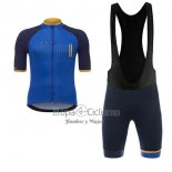 Asturias Vuelta Espana Ropa Ciclismo Culotte Corto 2017 Hombre Mangas Cortas Azul