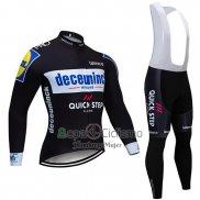 Deceuninck Quick Step Ropa Ciclismo Culotte Largo 2019 Mangas Largas Negro Blanco