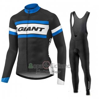 Giant Ropa Ciclismo Culotte Largo 2017 Hombre Mangas Largas Azul y Negro