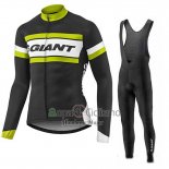 Giant Ropa Ciclismo Culotte Largo 2017 Hombre Mangas Largas Verde y Negro