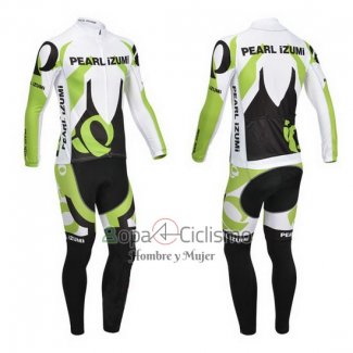 Pearl Izumi Ropa Ciclismo Culotte Largo 2013 Hombre Mangas Largas Blanco y Verde
