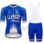 W52-fc Porto Ropa Ciclismo Culotte Corto 2020 Hombre Mangas Cortas Azul Blanco