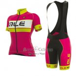Ale Graphics Prr Bermuda Ropa Ciclismo Culotte Corto 2017 Mujer Mangas Cortas Rosa y AMarillo