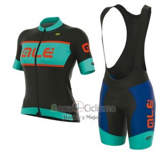 Ale R-ev1 Master Ropa Ciclismo Culotte Corto 2017 Mujer Mangas Cortas Negro y Azul Claro