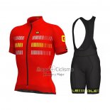Ale Ropa Ciclismo Culotte Corto 2021 Hombre Mangas Cortas Rojo AMarillo