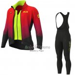 Ale Ropa Ciclismo Culotte Largo 2020 Hombre Mangas Largas Rojo AMarillo(1)