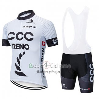 Ccc Ropa Ciclismo Culotte Corto 2019 Mangas Cortas Blanco Negro