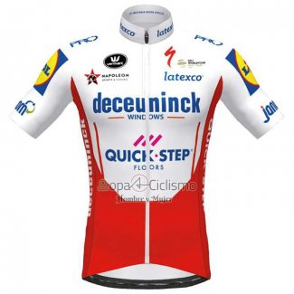Deceuninck Quick Step Ropa Ciclismo Culotte Corto 2020 Mangas Cortas Blanco Rojo5