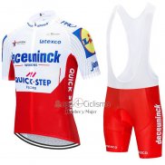 Deceuninck Quick Step Ropa Ciclismo Culotte Corto 2020 Mangas Cortas Blanco Rojo