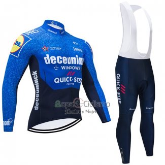 Deceuninck Quick Step Ropa Ciclismo Culotte Largo 2021 Mangas Largas Azul Negro
